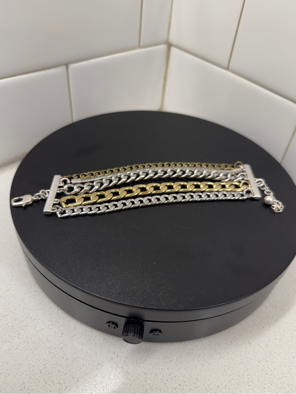 Jenny Bird Austin Mixed Metal 5 Strand Chain Bracelet Gold Silver - Picture 4 of 7